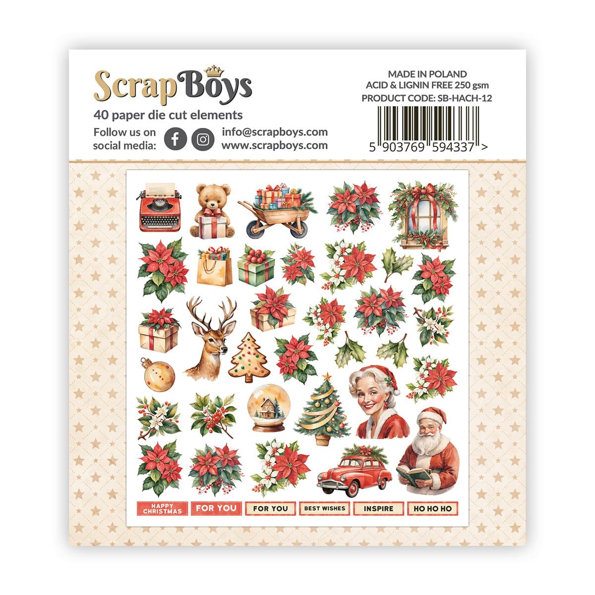 Scrapboys - Happy Christmas - Die Cuts