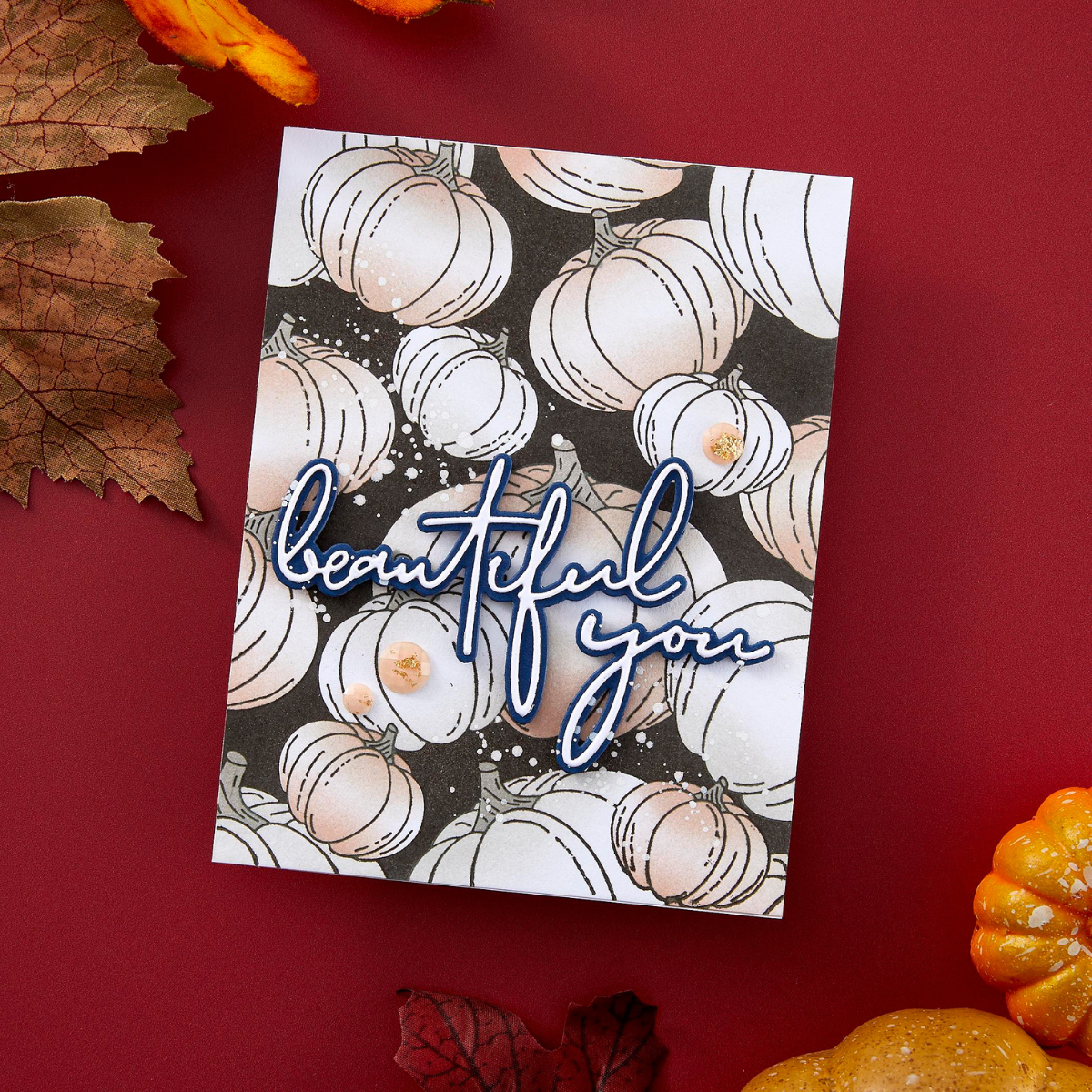 Spellbinders - Layered Raining Pumpkins Stencils
