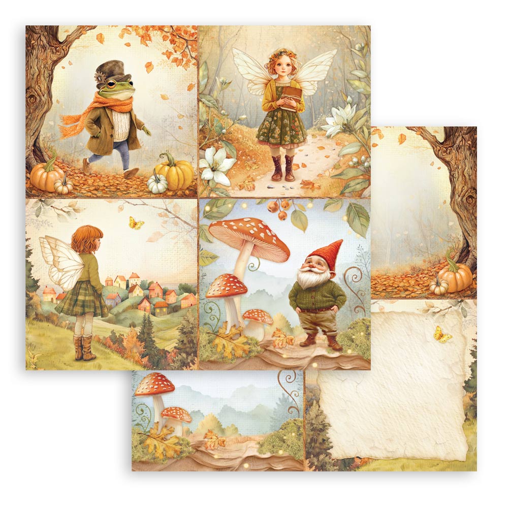 Stamperia - Whispering woods  - 4 cards pattern -  12 x 12"