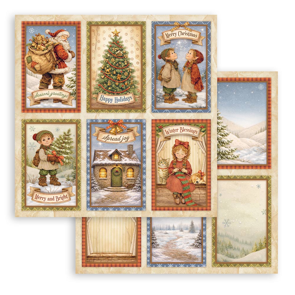 Stamperia - Silent Night  - 6 Cards paper -  12 x 12"