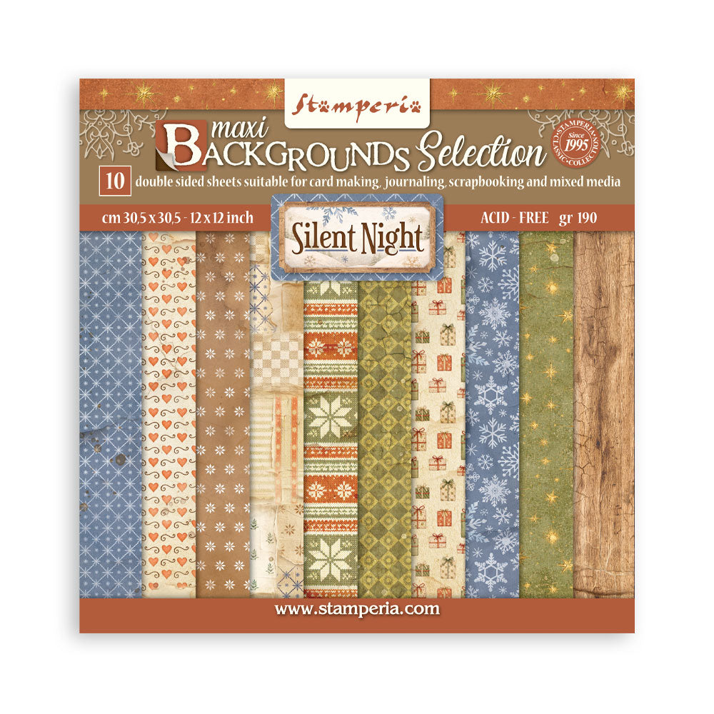 Stamperia - Silent Night - Background Selection - Paper Pad - 12 x 12"