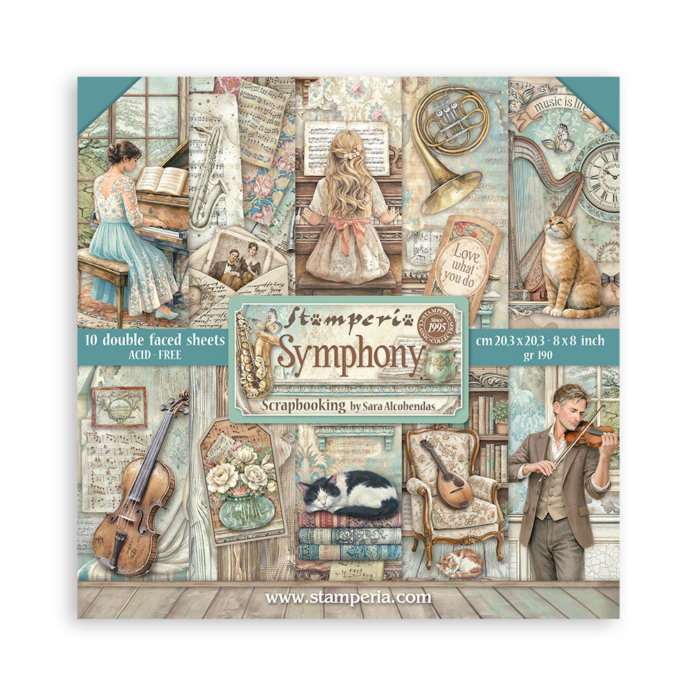 Stamperia  - Symphony - Paper Pad 12 x 12" (10ark)