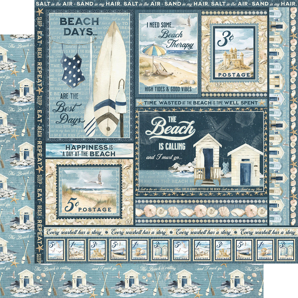Graphic 45 - The Beach Is Calling Collection  - Paper Pad - 12 x 12"