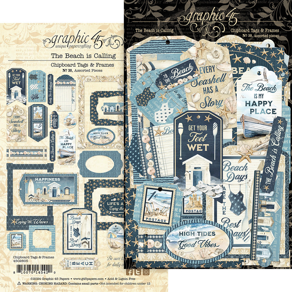 Graphic 45 - The Beach Is Calling  - Tags & Frames