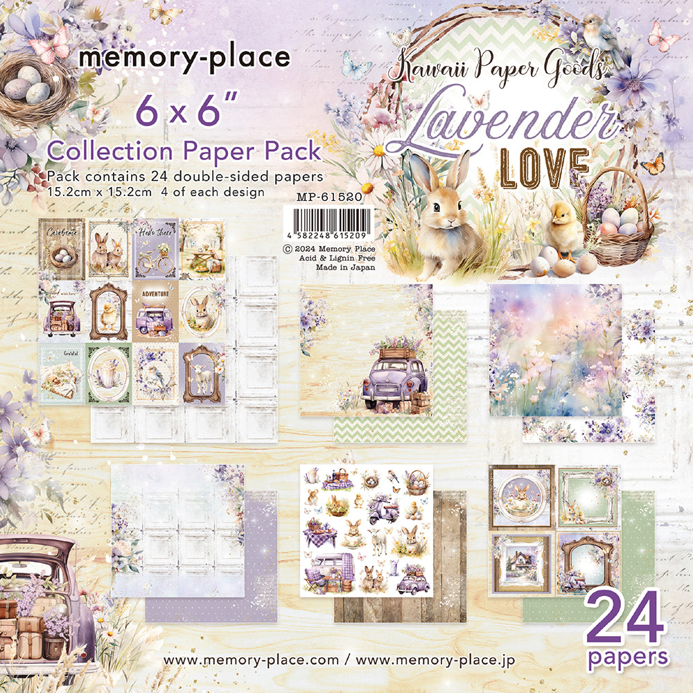 Asuka Studios - Memory Place - Lavender Love Collection - Paper Pack  -  6 x 6"