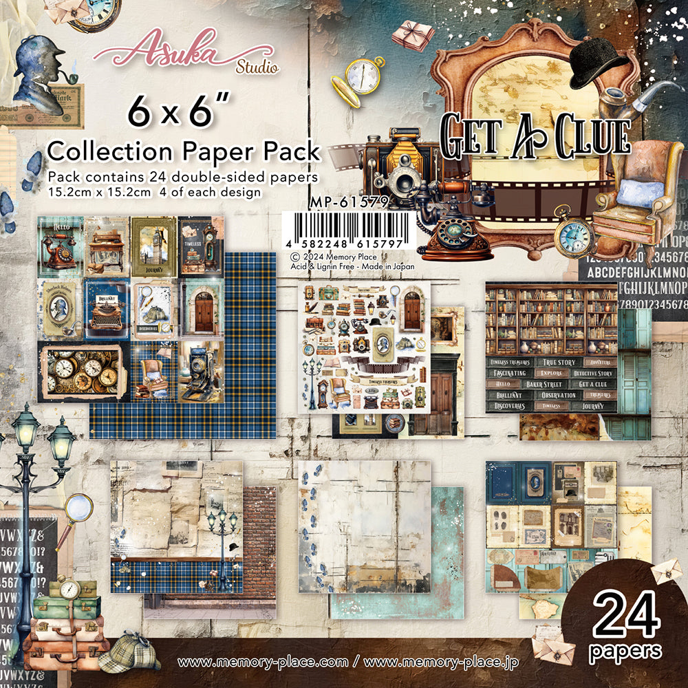 Asuka Studios - Memory Place - Get a Clue Collection - Paper Pack  -  6 x 6"