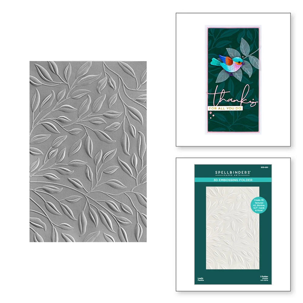 Spellbinders - 3D Embossing Folder - Leafy