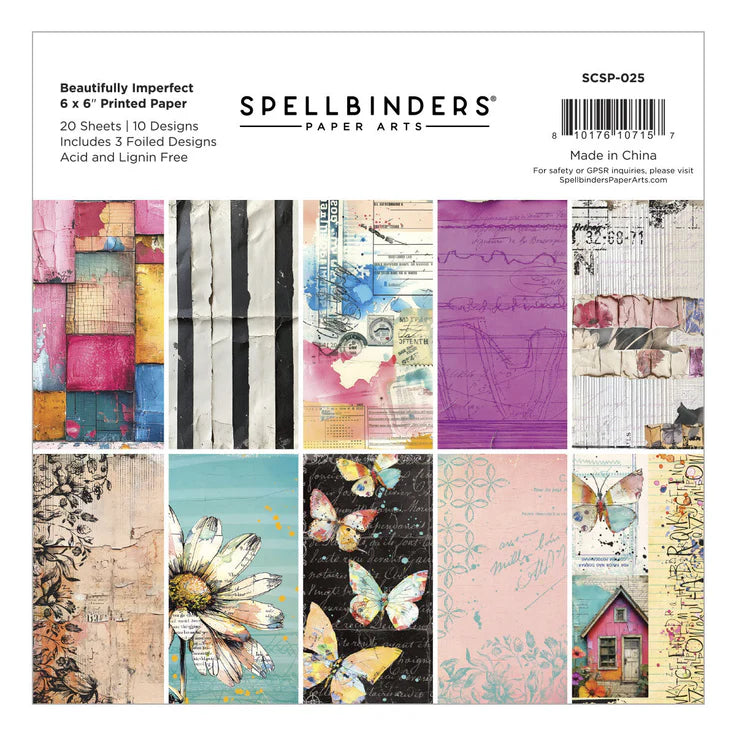 Spellbinders - Beautifully Imperfect Collection - 6x6" Printed Paper