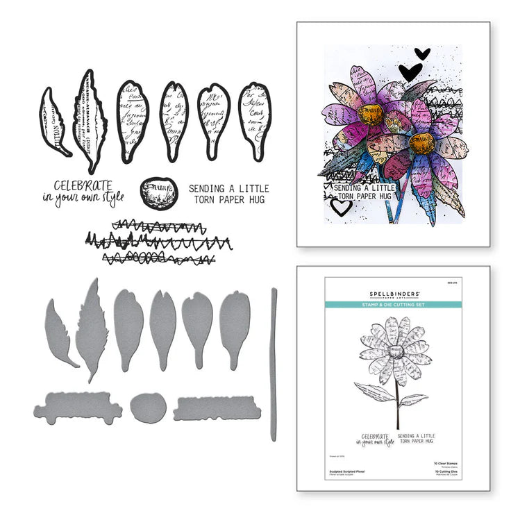 Spellbinders - Stamps & Die Sets - Sculpted Scripted Floral