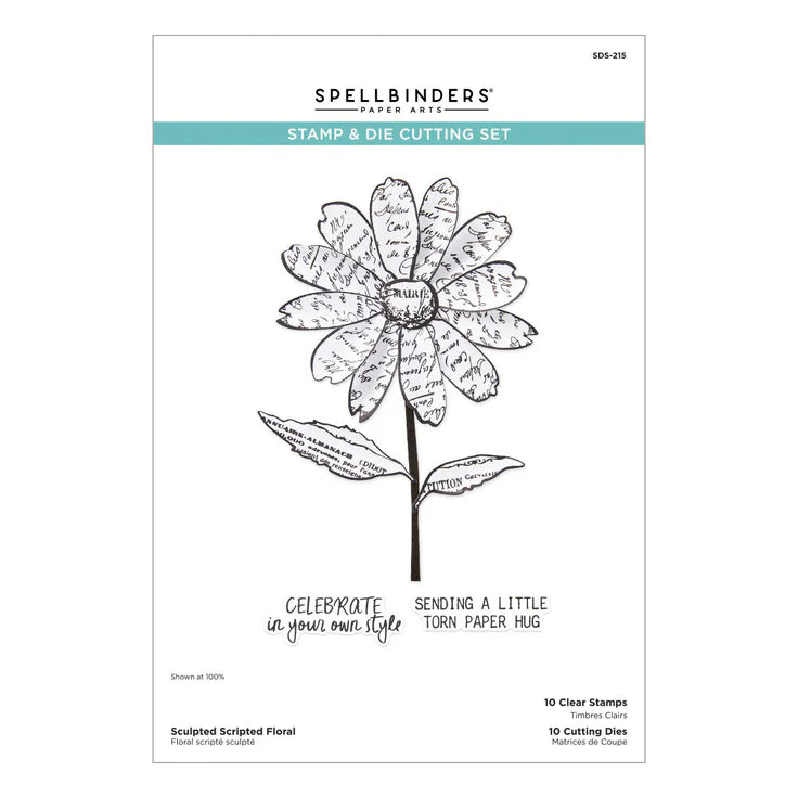 Spellbinders - Stamps & Die Sets - Sculpted Scripted Floral