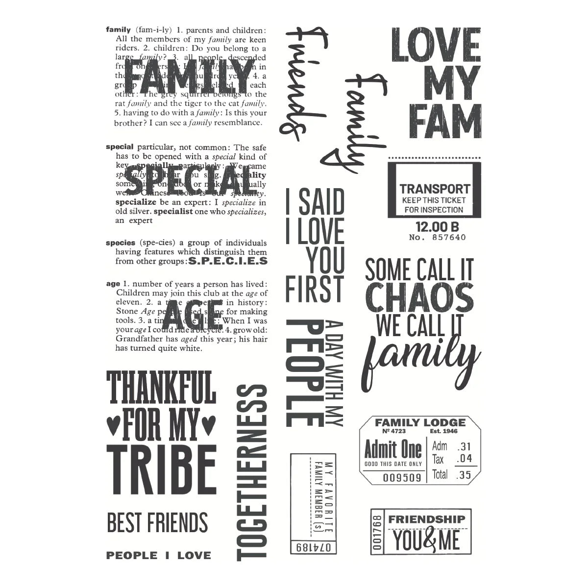 Family & Friends Clear Stamp Set by Esther Glas