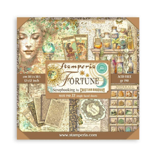 Stamperia  - Fortune - Face - Singled sided - Paper Pad  22 pk - 12 x 12"