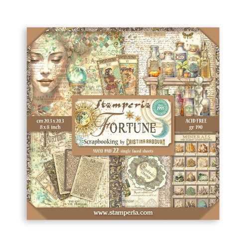 Stamperia  - Fortune - Face - Singled sided - Paper Pad    8 x 8" (22ark)