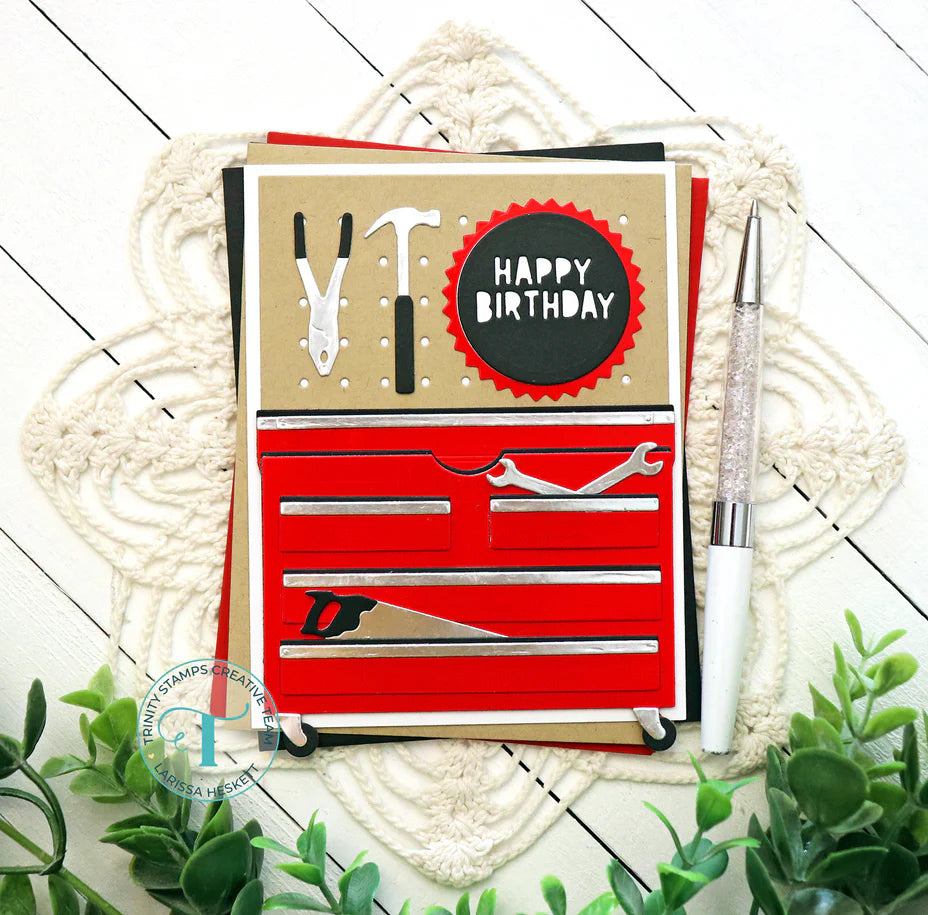 Trinity stamps - Dies - Tool box Gift Card holder