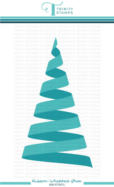 Trinity Stamps - Layering  Stencil - Ribbon Wrapped Tree