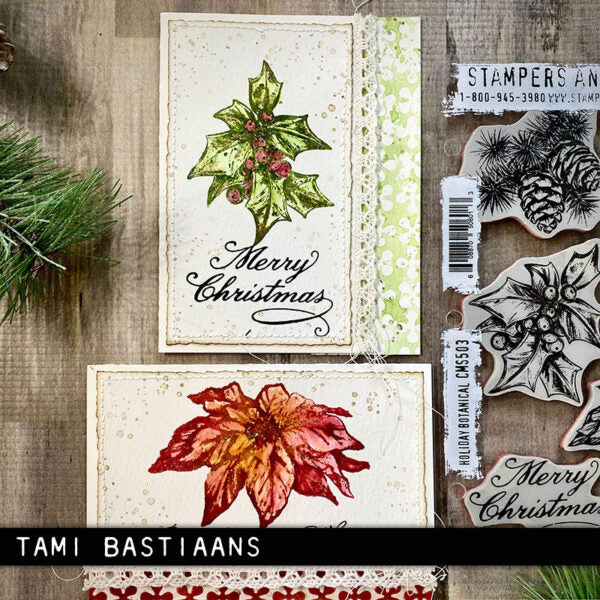 Stampers Anonymous - Tim Holtz Collection - Cling Stamps - Holiday Botanical