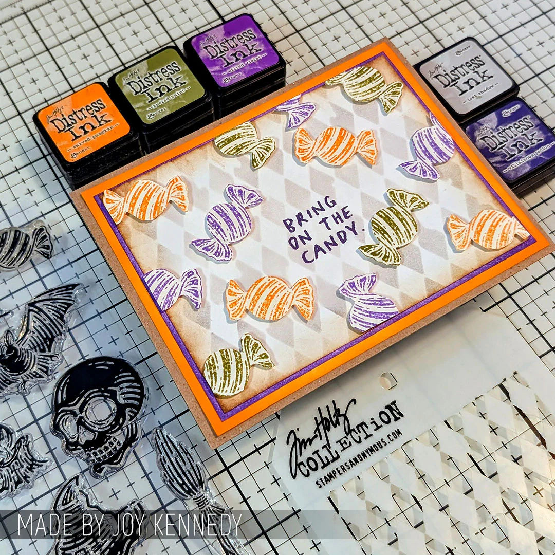 Tim Holtz - Mixed Media Set - Stamp/Stencil - Carved Fright