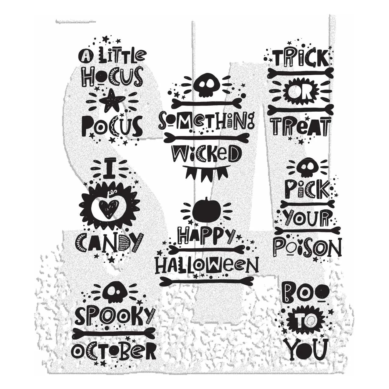 Tim Holtz Collection - Cling Stamps - Halloween Whatnots
