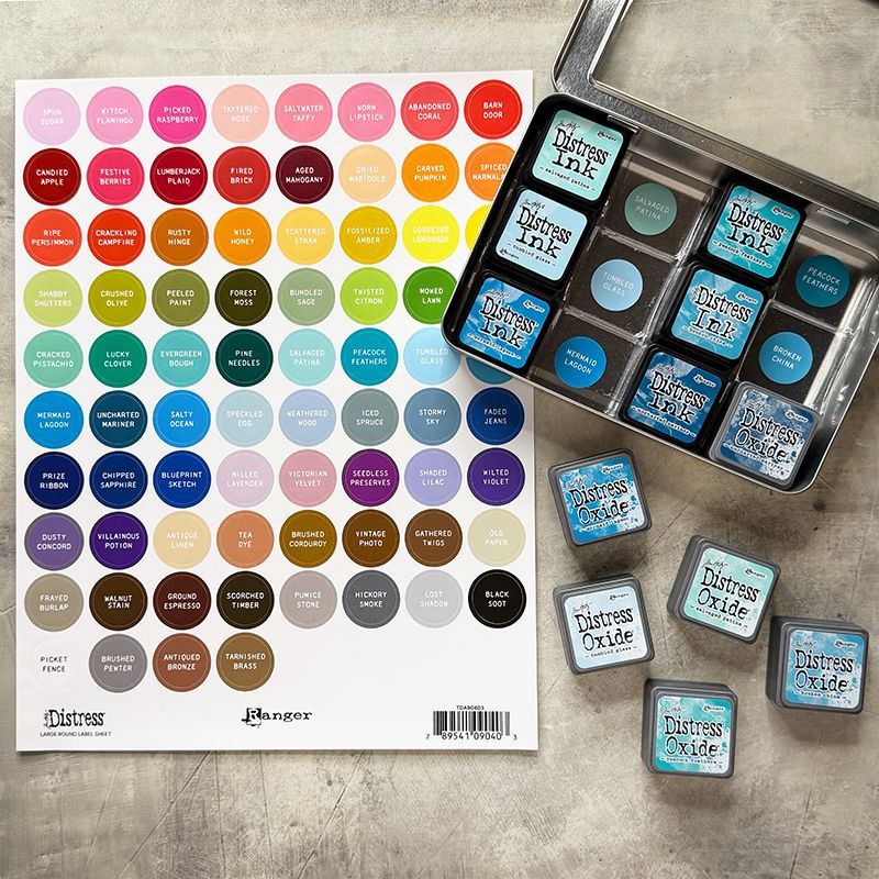 Tim Holtz - Distress Label Sheets - Large Round - White print