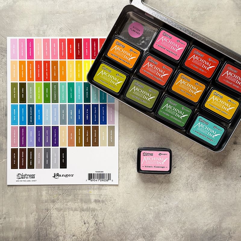 Tim Holtz - Distress Label Sheets - Mini Ink Pad - White print