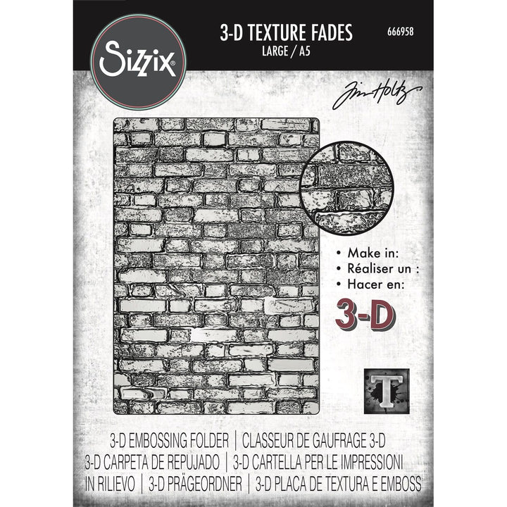 Sizzix/Tim Holtz - 3D Embossing Folder - Vault - Brickwork Large A5