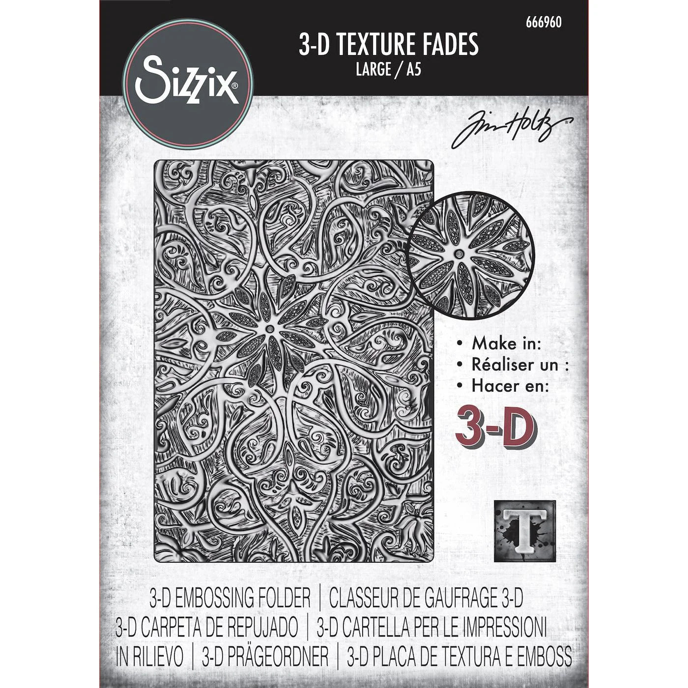 Sizzix/Tim Holtz - 3D Embossing Folder - Vault - Engraved Large - A5