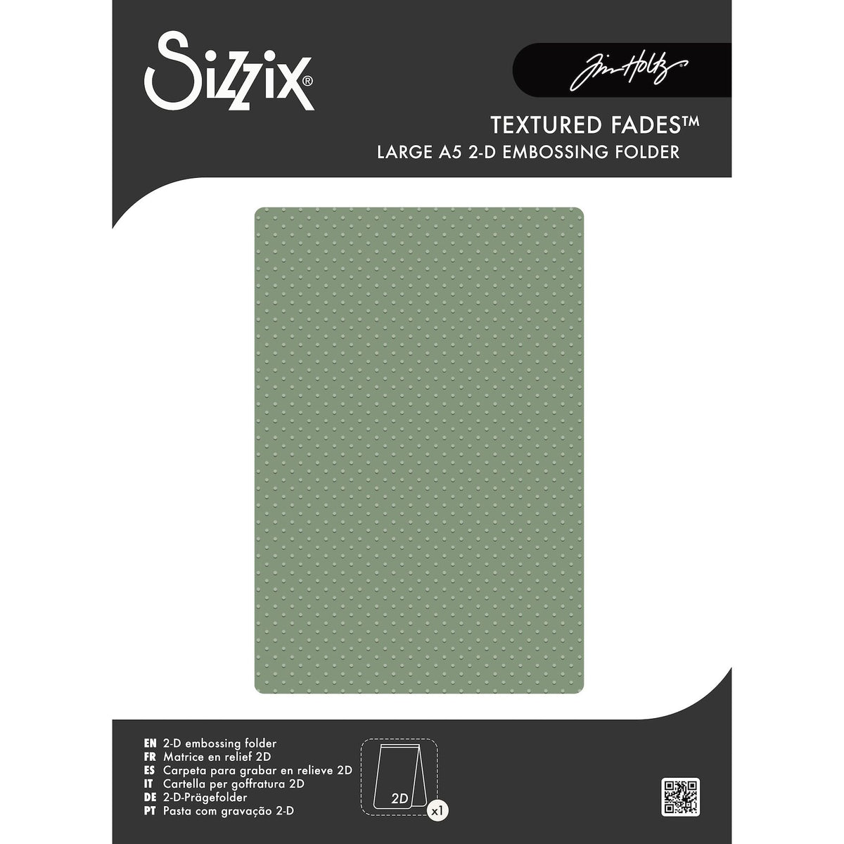 Sizzix - Tim Holtz - 2D Texture Fades w/ A5 Embossing Folder Vault - Dots Large