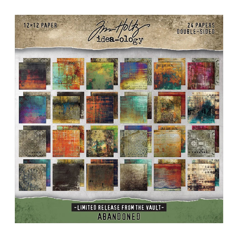 Tim Holtz - Idea-ology - Paper pad 12x12"- Abandoned - From the Vault 2025