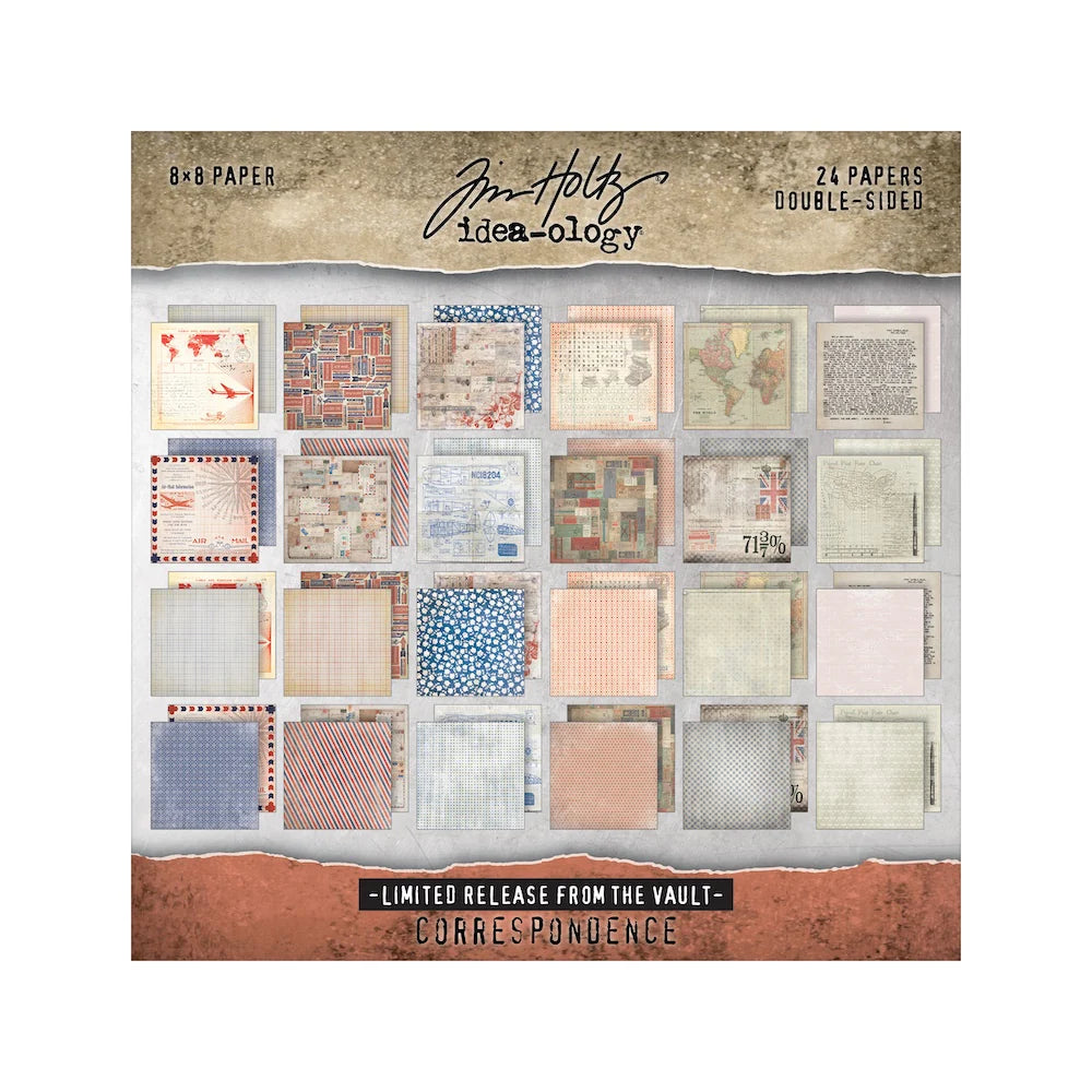 Tim Holtz - Idea-ology - Paper Pad 8x8" - Correspondence - From the Vault 2025