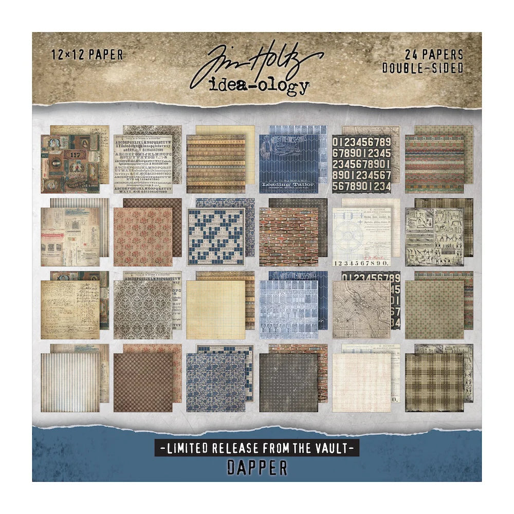 Tim Holtz - Idea-ology - Paper pad 12x12"- Dapper - From the Vault 2025