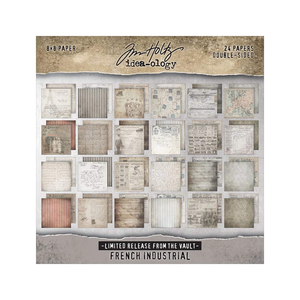 Tim Holtz - Idea-ology - Paper Pad 8x8" - French Industrial - From the Vault 2025