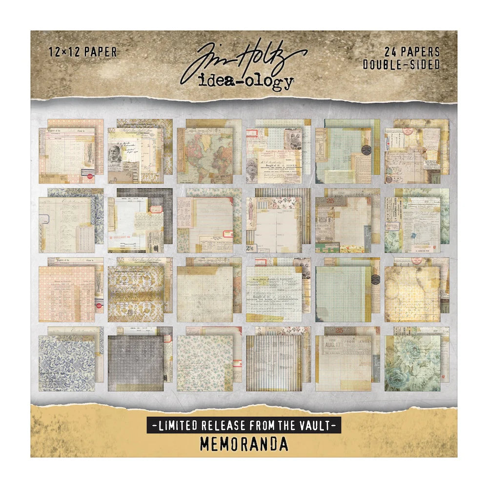 Tim Holtz - idea-ology - Paper pad 12x12"- Memoranda - From the Vault 2025