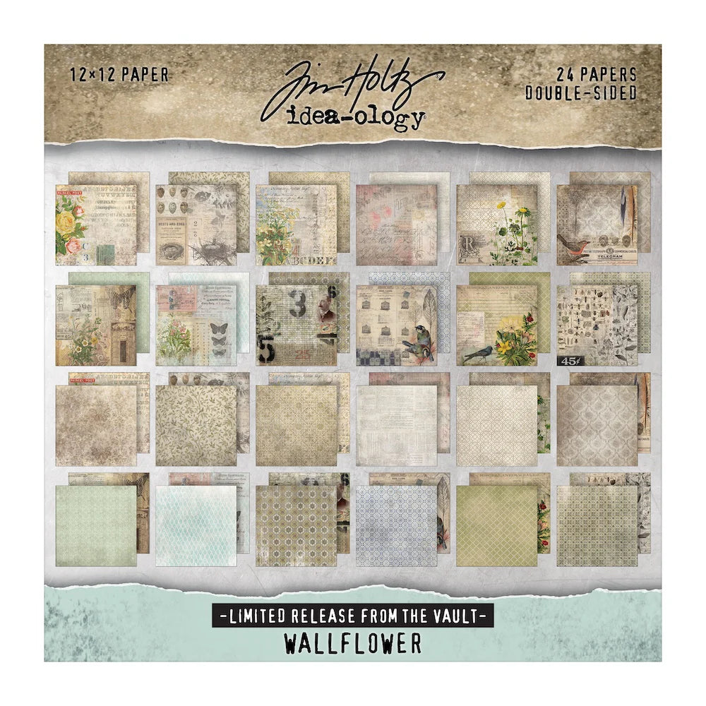 Tim Holtz - idea-ology - Paper Pad 12x12"- Wallflower - From the Vault 2025