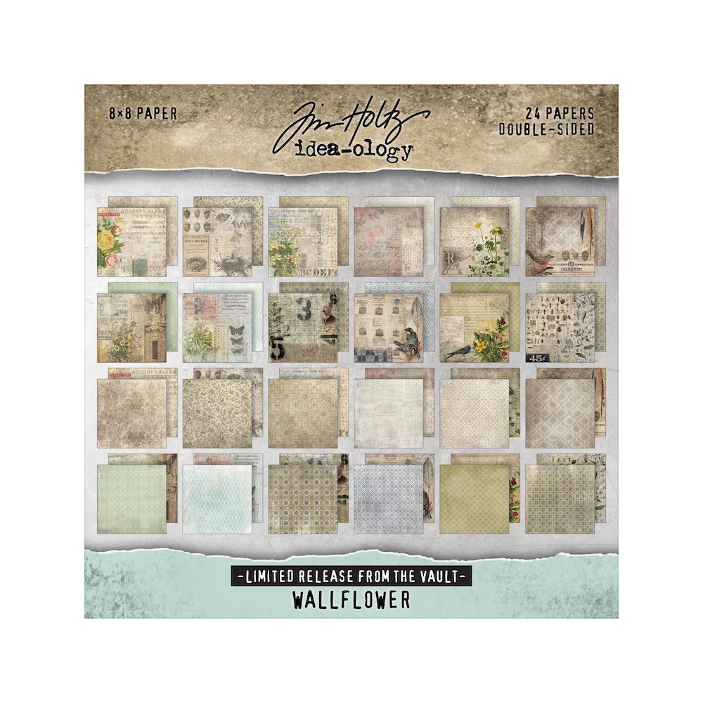 Tim Holtz - Idea-ology - Paper Pad  8x8" - Wallflower- From the Vault 2025
