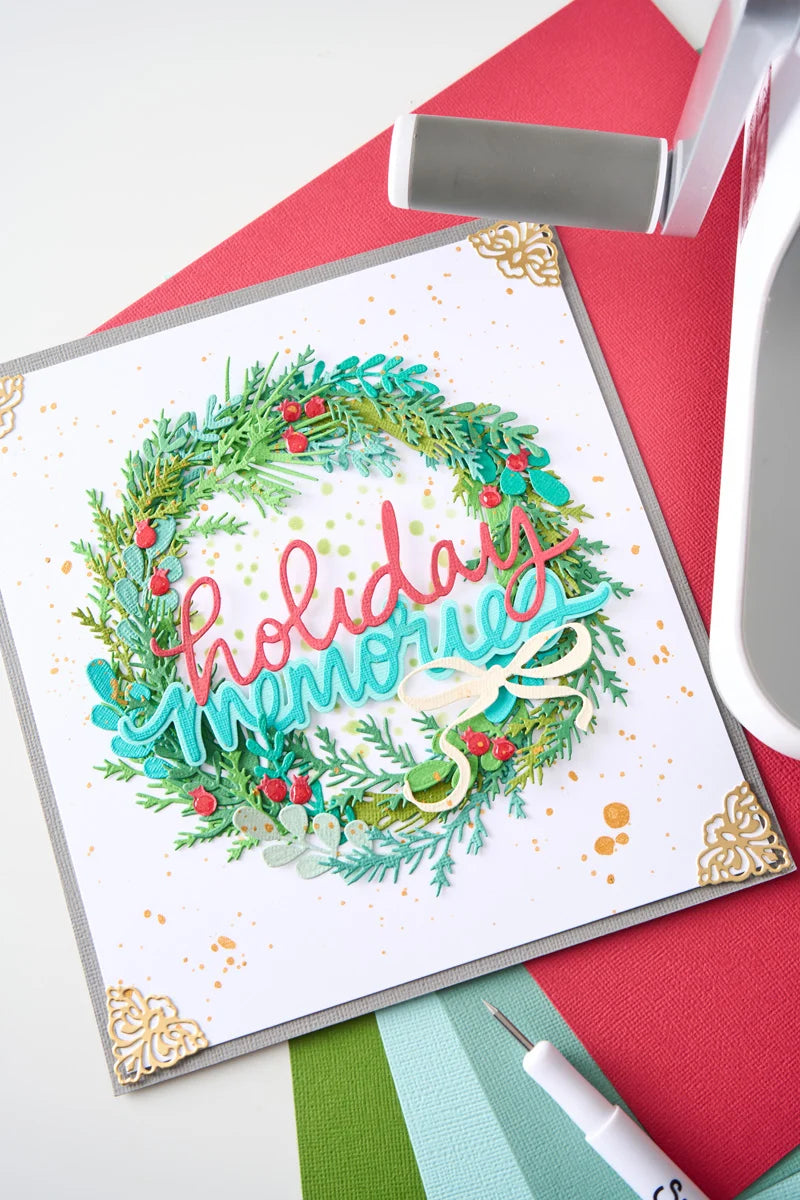 Sizzix - Vicky Boutin - Framelits dies & Clear stamps - Winter Greenery