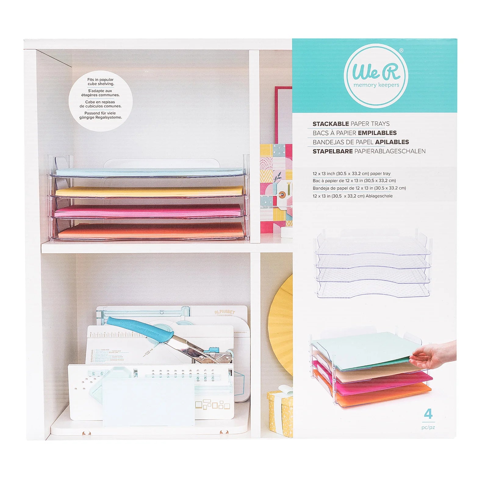 We R Memory Keepers - Clear Stackable Paper Trays - 4pk