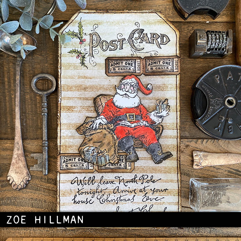 Tim Holtz Collection - Cling Stamps - Santa Visit