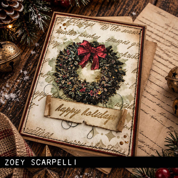 Stampers Anonymous - Tim Holtz Collection - Cling Stamps - Christmas Spirit