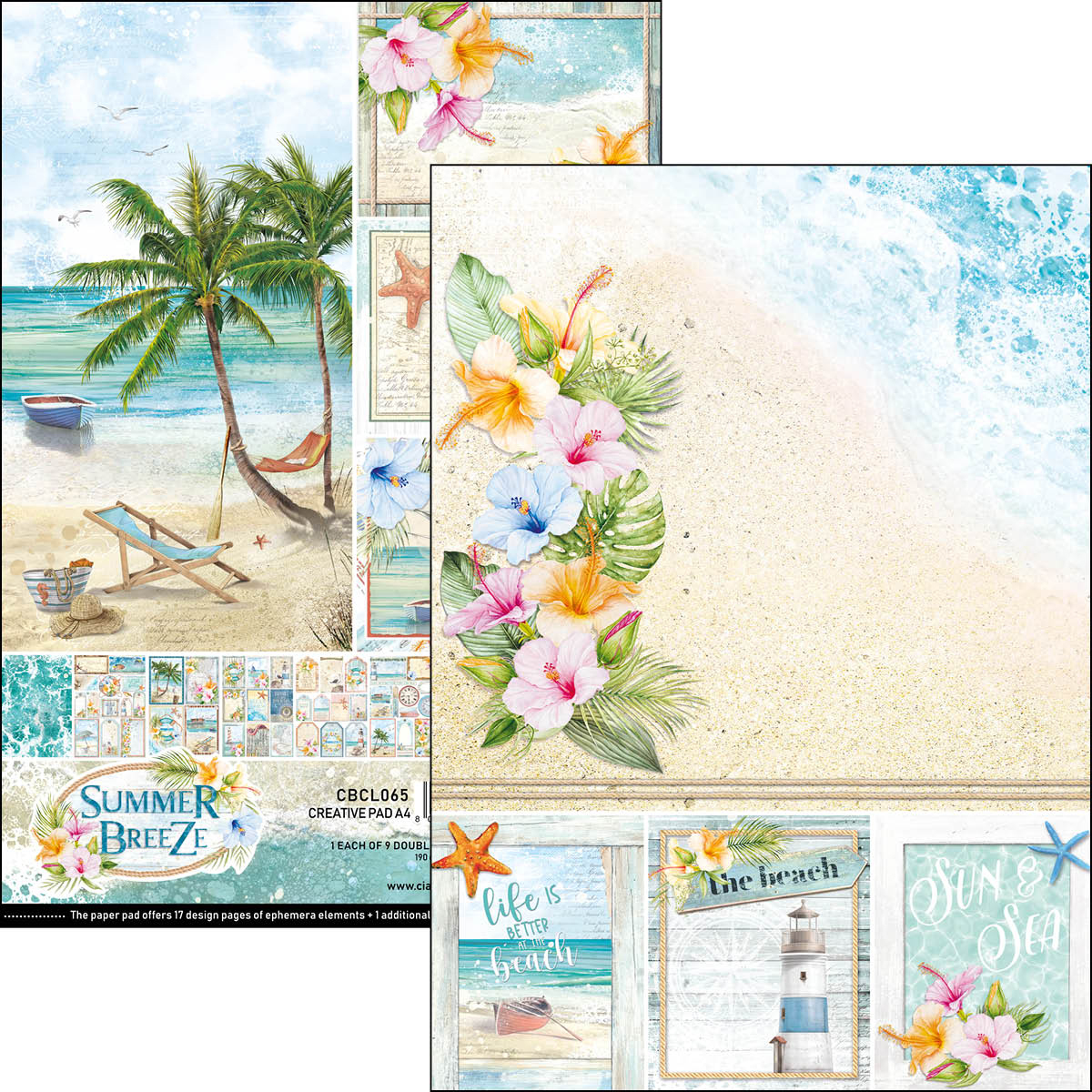 Ciao Bella - Summer Breeze - Paper Pack   (9 ark) A4