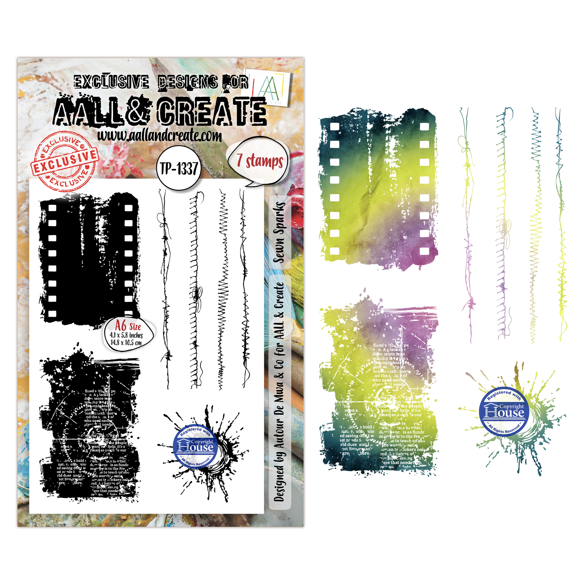 Aall and Create - Clear stamp set -Through the Lens - Sewn Sparks - A6