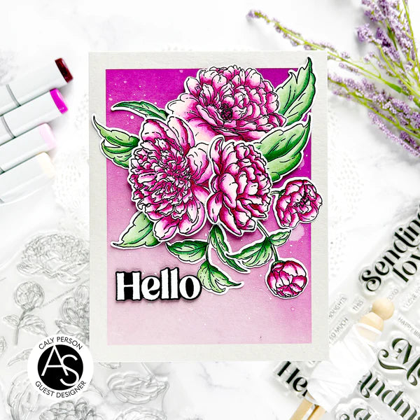 Alex Syberia Designs - Clear stamps - Gorgeous Peonies - A6