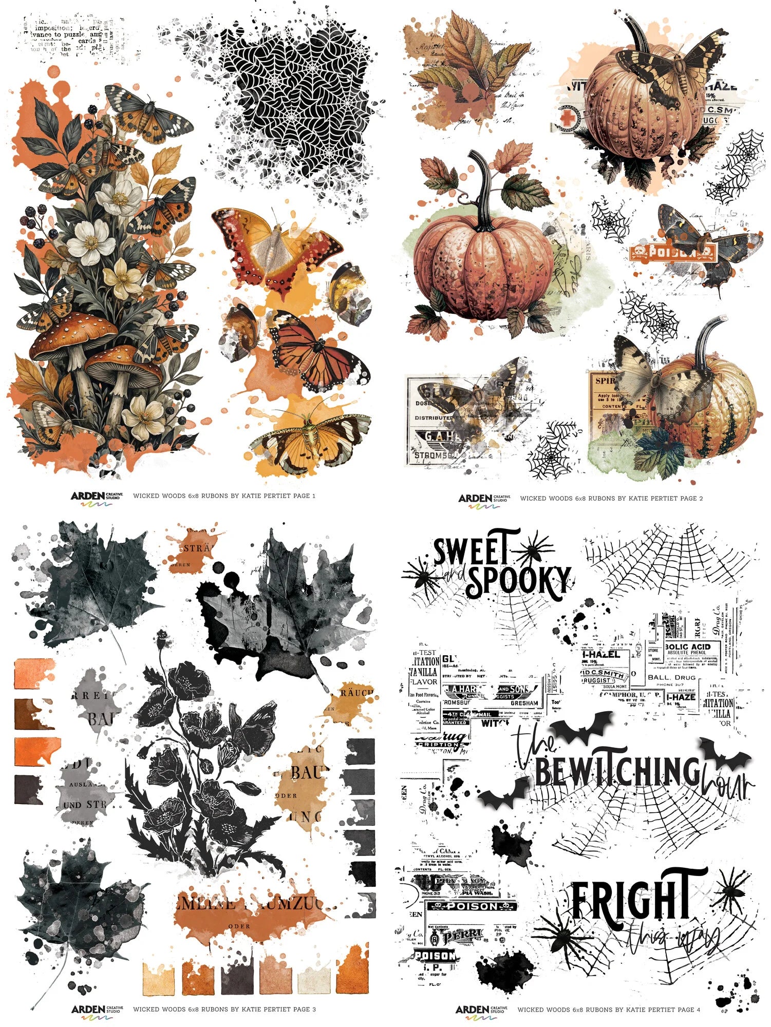 Arden Creative Studio - Wicked Woods - Rub-on transfer set