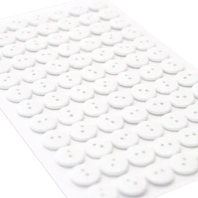 Kort og Godt - Stickers Knapp 10mm Hvit