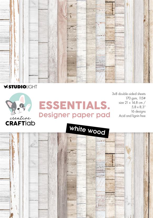 Studiolight - A5 Essentials Designer Paper Pad - White Wood