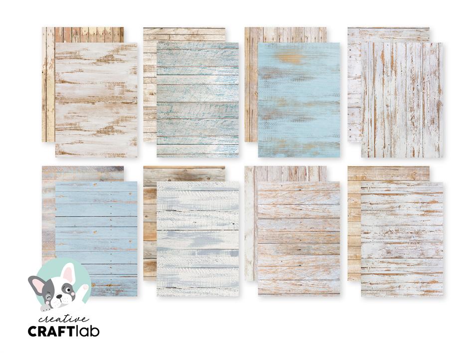 Studiolight - A5 Essentials Designer Paper Pad - Shabby Wood