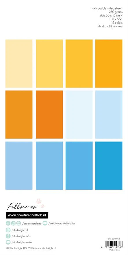 StudioLight - Paper Pad - Yellow and Blue - 30x15cm