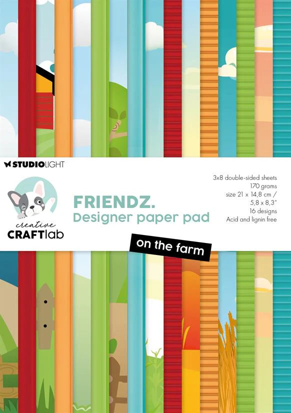 StudioLight Craft Lab Paper Pad A5 - On the Farm Friendz