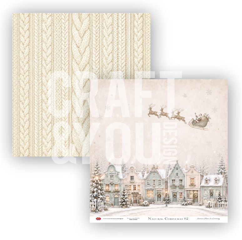 Craft & You -  Natural Christmas - Paper Pack 12 x 12" (6 sheet pack)