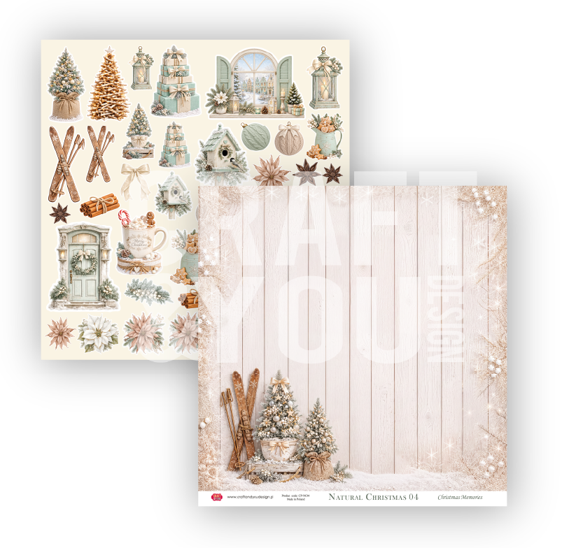 Craft & You -  Natural Christmas - Paper Pack 12 x 12" (6 sheet pack)