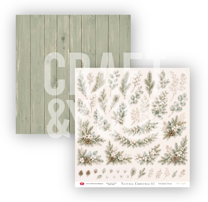 Craft & You -  Natural Christmas - Paper Pack 12 x 12" (6 sheet pack)